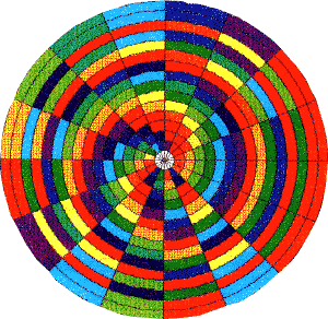 Illustration of 16 by Lambdoma Mandala or the Orbital Period of the Earth.